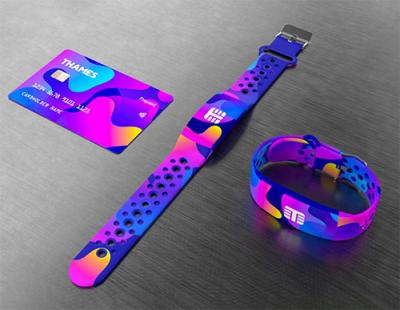 Colourful payment wristband and payment card