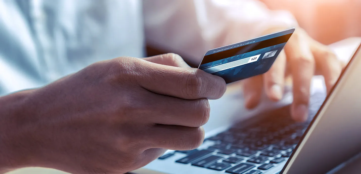 Credit card used for online payment