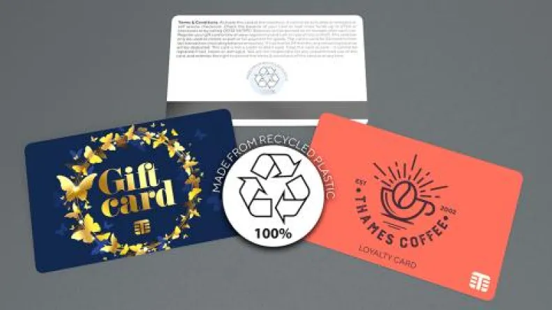 Thames Technology recycled PVC gift and loyalty cards