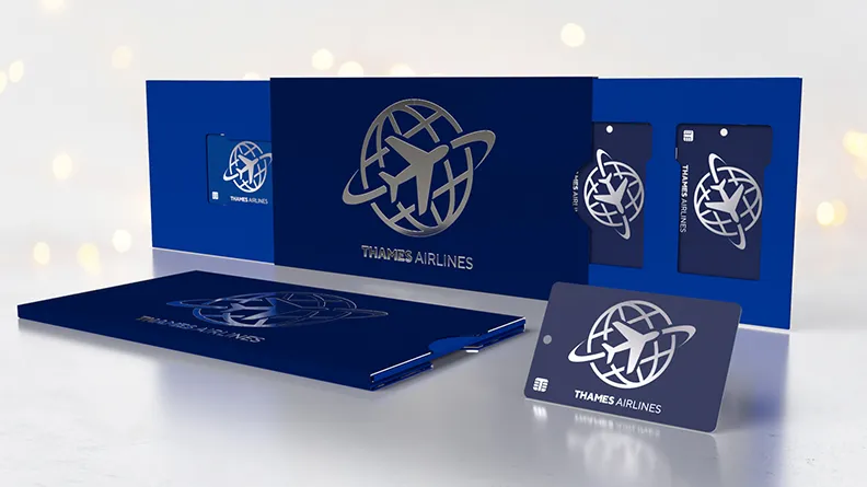 Thames Technology airline loyalty card and baggage tags