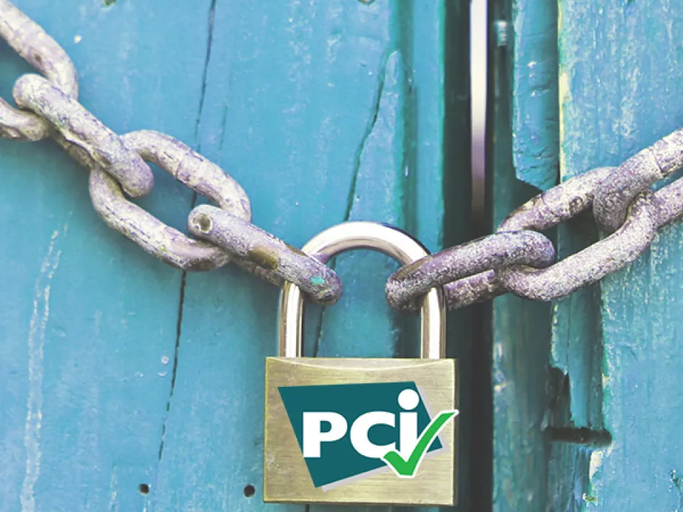 PCI certified logo on lock